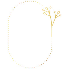Gold floral frame minimalist