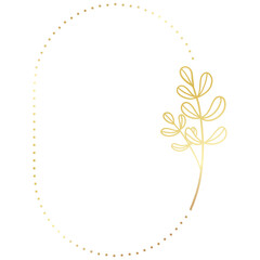 Gold floral frame minimalist