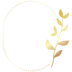 Gold floral frame minimalist