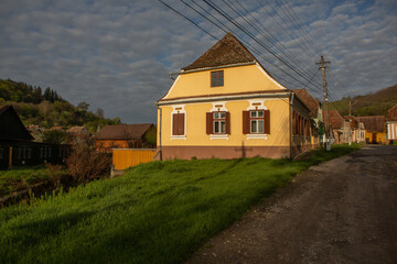 Biertan a very beautiful medieval village in Transylvania, Romania. A historical town in Romania that has preserved the Frankish and Gothic architectural style. Travel photo.