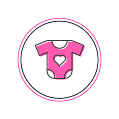 Filled outline Baby clothes icon isolated on white background. Baby clothing for baby girl and boy. Baby bodysuit. Vector