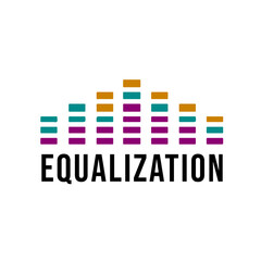 Equalizer Icon Sticker in Flat Design Vector Illustration