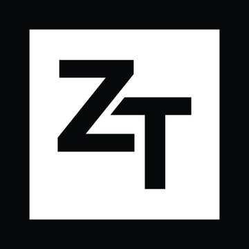letter Z and T monogram square shape logo.