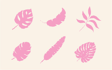 Trendy Tropical, Exotic Palm Leaves. Abstract summer vibes natural floral branches. Design for fabric, print, cover, banner, wallpaper (Full Vector)