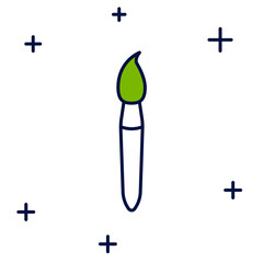 Filled outline Paint brush icon isolated on white background. Vector