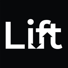 lift logo lettering design vector template