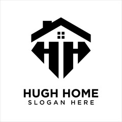 h hh initial letter logo design vector symbol graphic idea creative