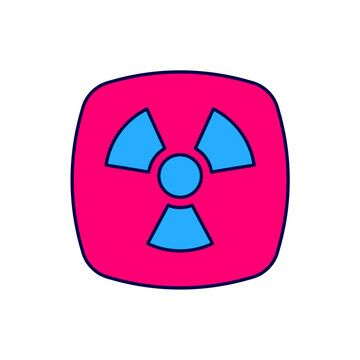 Filled outline Radioactive icon isolated on white background. Radioactive toxic symbol. Radiation hazard sign. Vector