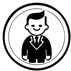 Businessman vector illustration in black, Logo design of a business personnel 