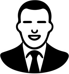 Businessman vector illustration in black, Logo design of a business personnel 