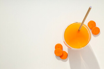 Concept of healthy nutrition and diet with Carrot juice