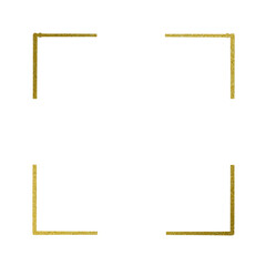Gold square frame element with line border png.	
