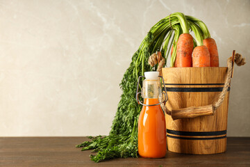 Concept of healthy nutrition and diet with Carrot juice