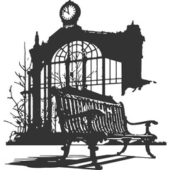 Quiet Railroad Hub Vintage Illustration Vector