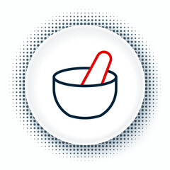 Line Witch cauldron icon isolated on white background. Happy Halloween party. Colorful outline concept. Vector