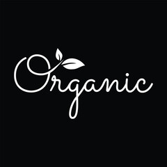 typography: word organic and leaves illustration