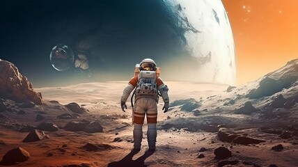 3D rendering of autonomous delivery robot using smart car technologies on the street. GENERATE AI