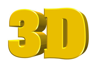 3d golden number isolated