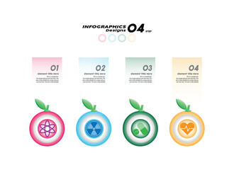 infographic chart graph diagram with 4 steps options parts vector business style