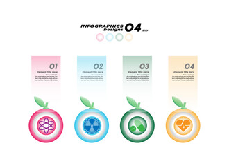 infographic chart graph diagram with 4 steps options parts vector business style