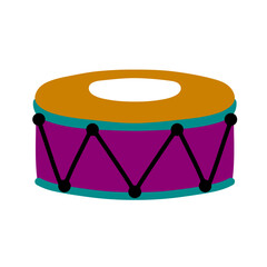 Flat Design Drum Icon Vector Illustration