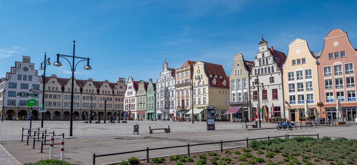 view of the town rostock in germany