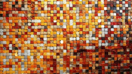 Colorful wall and floor mosaic tiles background. Generative AI.