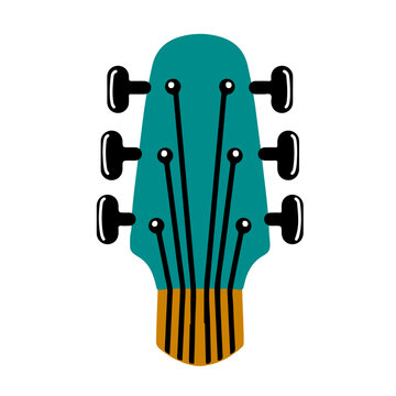 Flat Design Sticker of Guitar Settings
