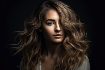 Fototapeta premium Balayage effect hair. Generative AI