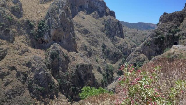 Topolia Gorge - Stunning Natural Wonder With Wild Vegetation And Flora In Crete, Greece. wide