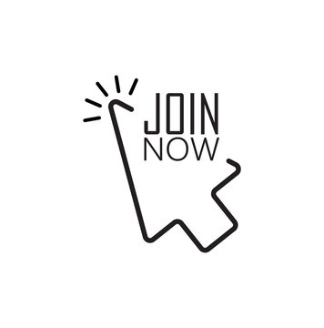 join now sign on white background	