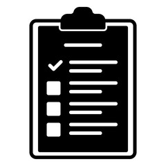 Clipboard icon with task list to check