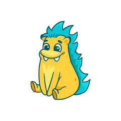 Cute cartoon monster on white background. Icon monster. Alien. 