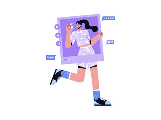 Social Media Content Creator Youtuber Instagram Ads Endorsement Facebook Twitter Tiktok Video Photo Model Digital Marketing campagin Illustration