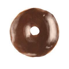 donut chocolate 3d realistic drawing sweet food illustration