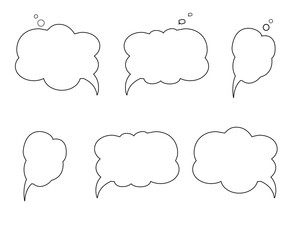 Speech bubble collection isolated on transparent background. For text, thought, talk, message, dialogue.	