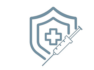 medical vaccine icon template,Vaccine and shield icon. Protection and immunization concept.