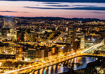 The Citylights Of Oslo, Norway From The Ekesberg Sculpture Park Viewpoint