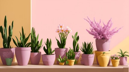 Beautiful looking potted plants on a table 