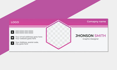 modern design template email signature, simple and clean design with vector format.