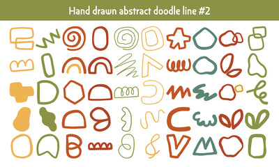 Hand drawn abstract doodle line collection #2