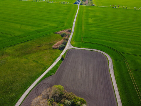 street through fields