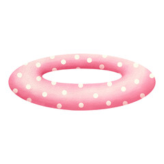 Pink Swimming ring watercolor.