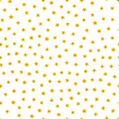 Seamless pattern with yellow tiny flowers