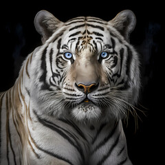 Fototapeta na wymiar White Tiger Head Close Up. Generative AI