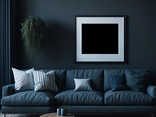 Wall art. Square picture frame mockup