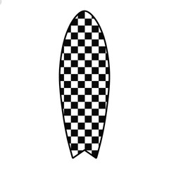 Surfboad Black doodle.