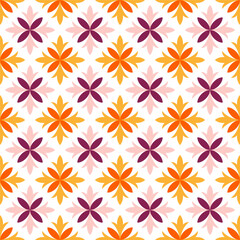 Seamless pattern with colorful abstract flowers