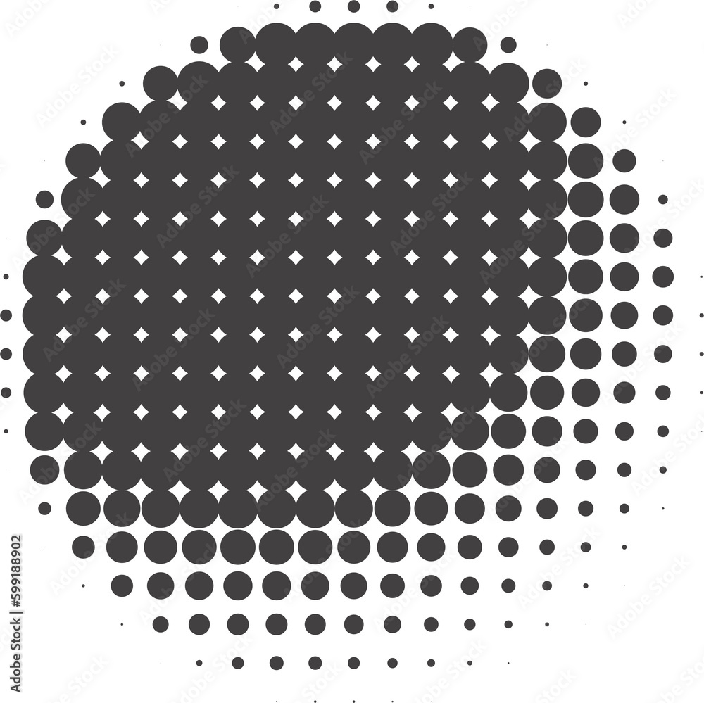 Poster circle dots with halftone pattern. round gradient background. elements with gradation points texture