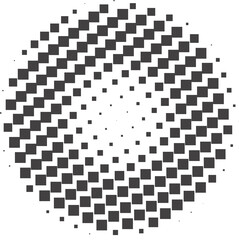 Circle dots with halftone pattern. Round gradient background. Elements with gradation points texture. Abstract geometric shape